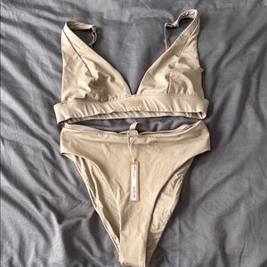 Skims Desert Bikini Set with high waist bottoms and adjustable top